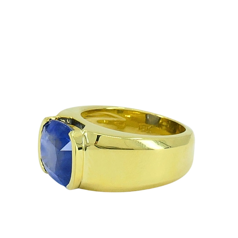 Burma Natural Sapphire 18K Gold Ring GIA Report