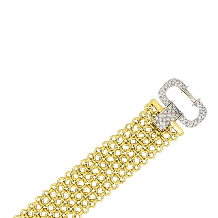 Vintage 18k Gold Two Tone Diamond Bracelet