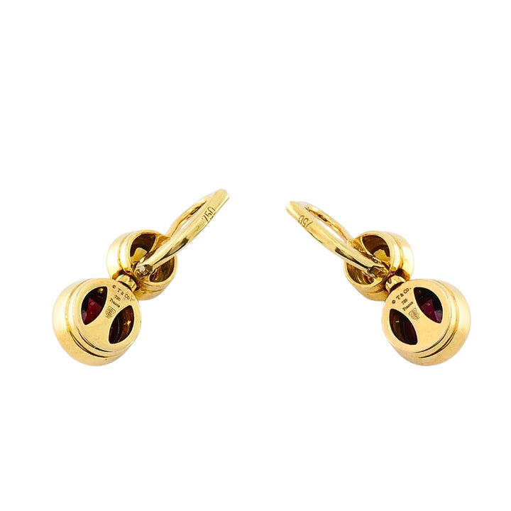 Tiffany & Co. 18k  Gold Garnet Citrine Drop Earrings