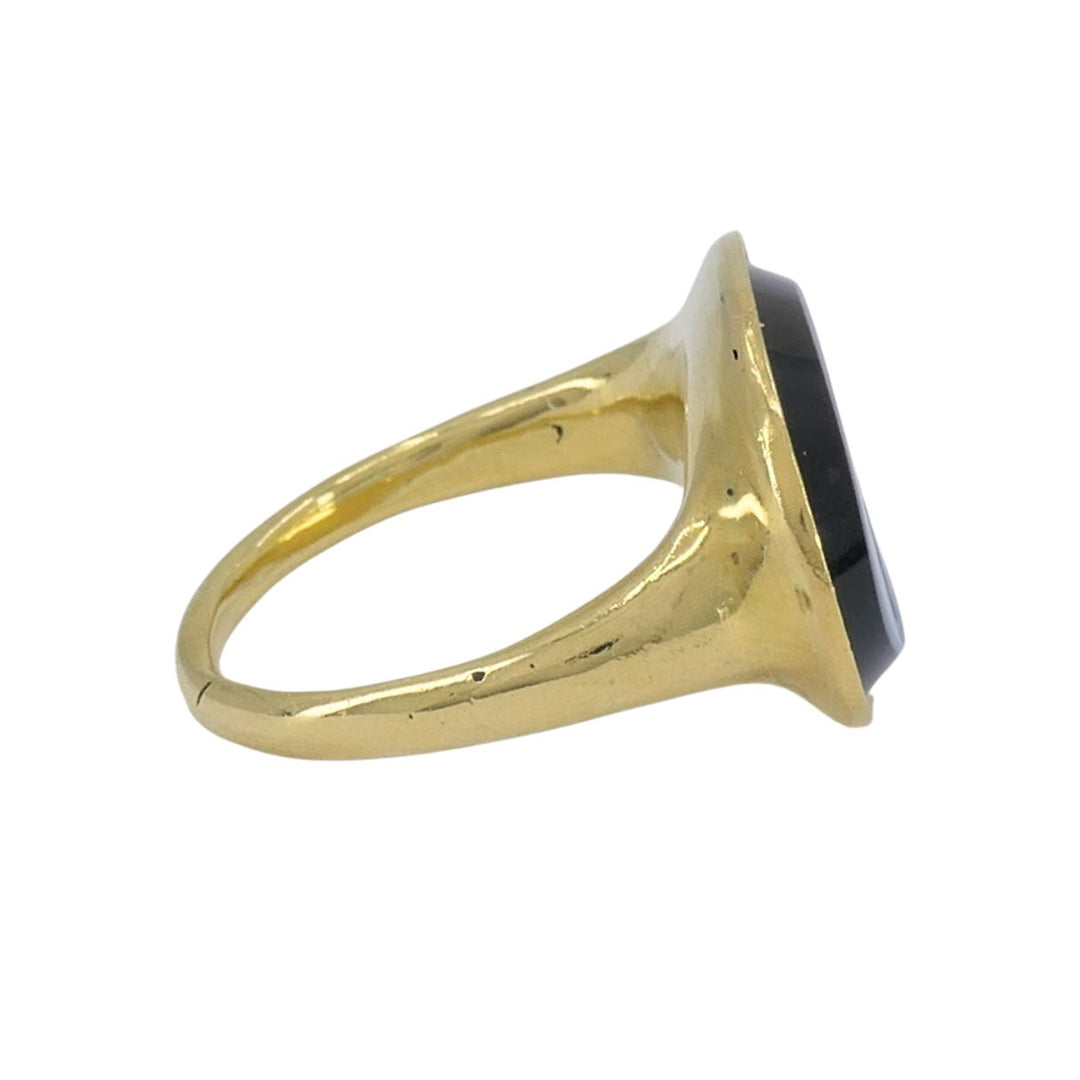 Vintage 18k Gold Hardstone Intaglio Signet Ring