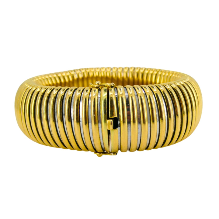 Vintage Cartier Bracelet Tubogas 18k Gold Stainless Steel