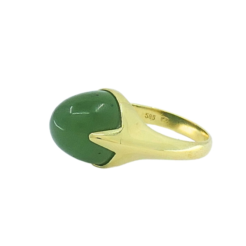 Vintage Green Jade Ring 14k Gold