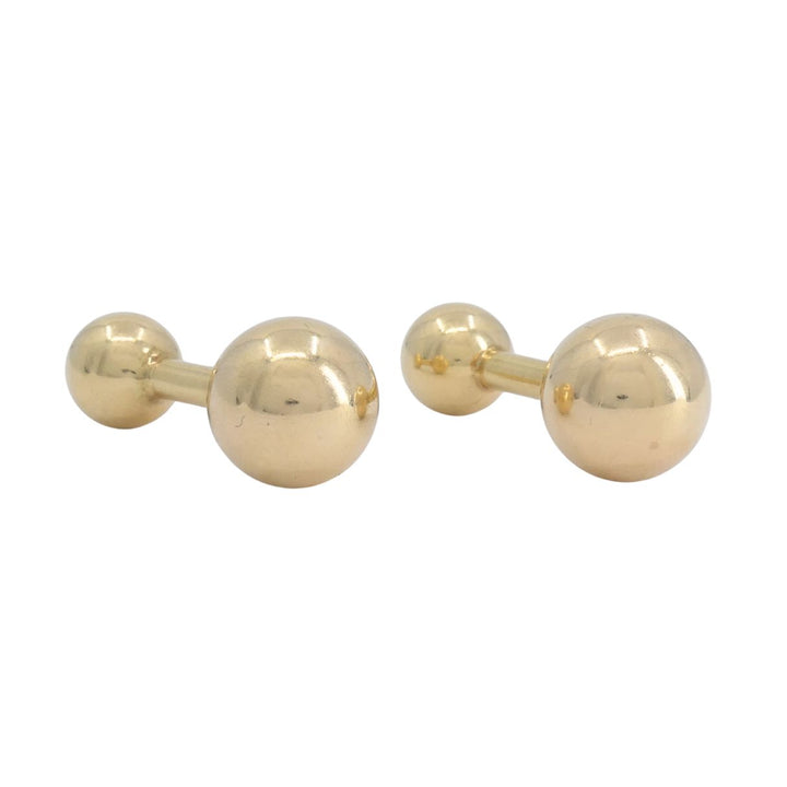 Vintage Cartier 14k Gold Barbell Cufflinks, Men's Jewelry, 1970s