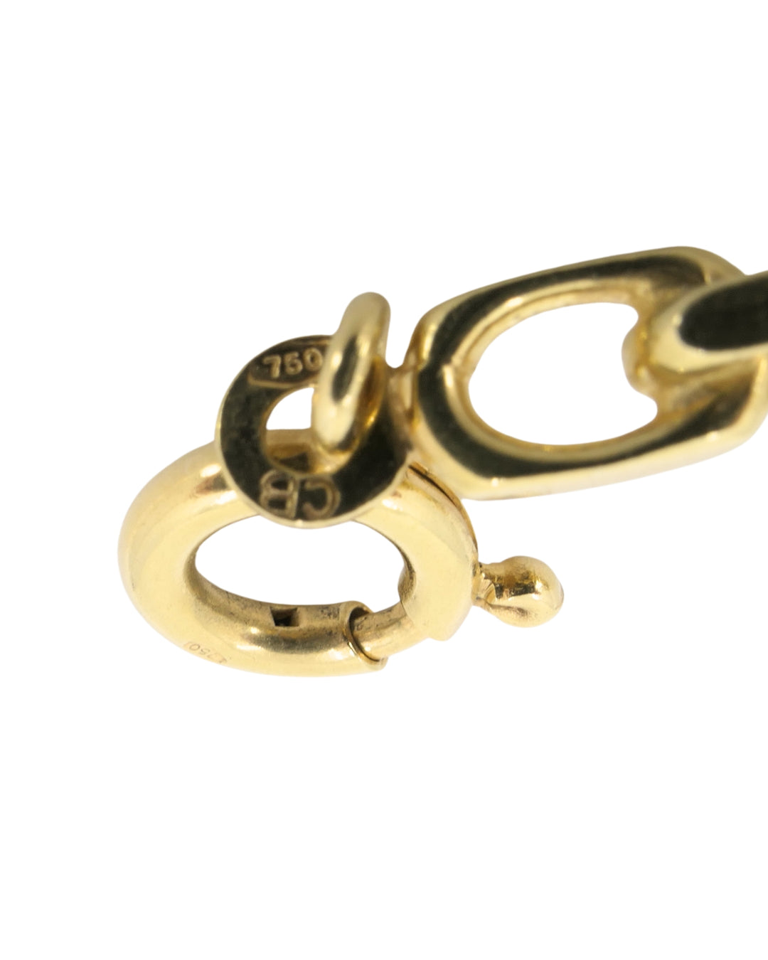 Vintage 18k Gold Charm Bracelet Oval Link Gold Bracelet