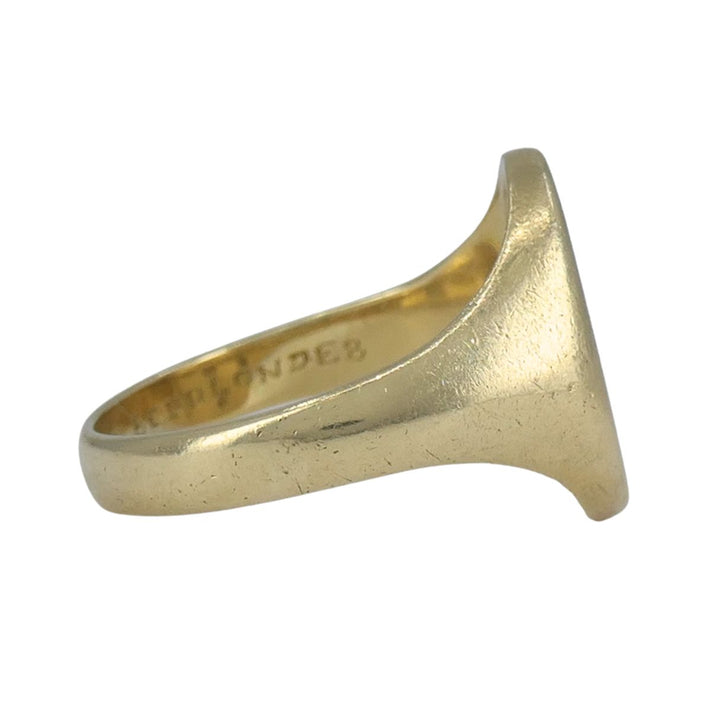Rebus 14k Yellow Gold Heraldic Coat of Arms Signet Ring, London