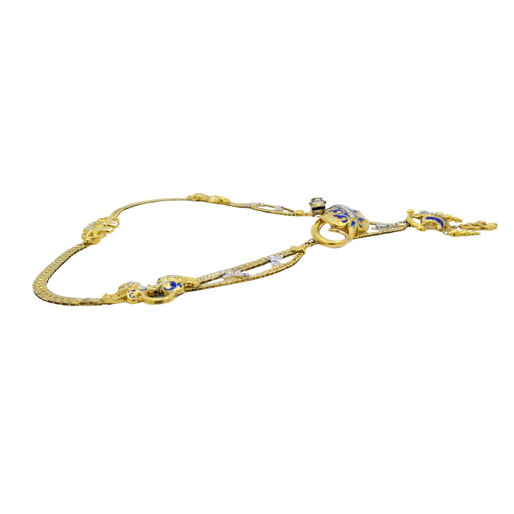 Victorian Gold Snake Necklace Diamond Ruby Enamel, 1900s Antique