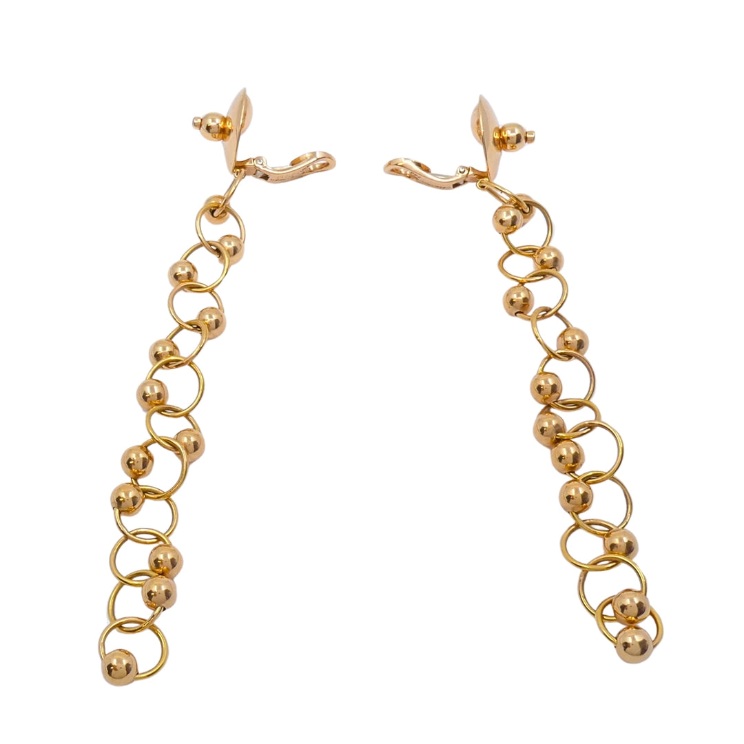Aletto Brothers 18k Rose Gold Diamond Long Dangle Clip-On Earrings