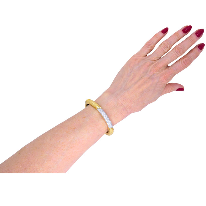Van Cleef & Arpels Diamond 18k Gold & Platinum Vintage Bracelet, Circa 1973