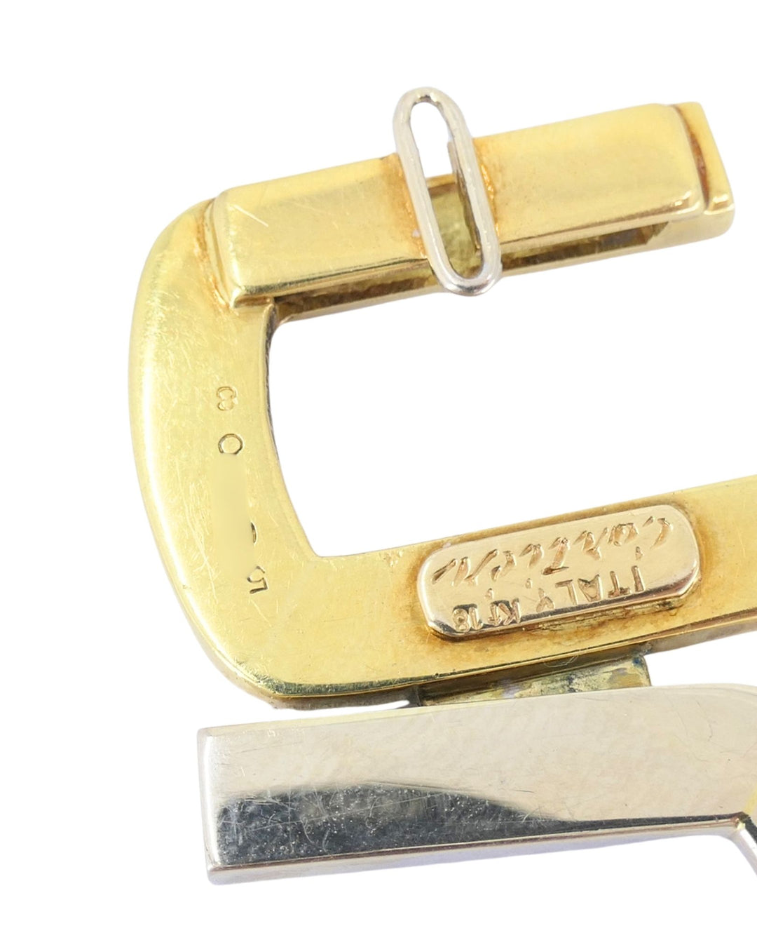 Vintage Cartier Bracelet 18k Yellow and White Gold Geometrical Pattern