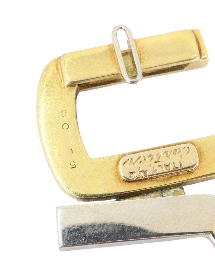 Vintage Cartier Bracelet 18k Yellow and White Gold Geometrical Pattern