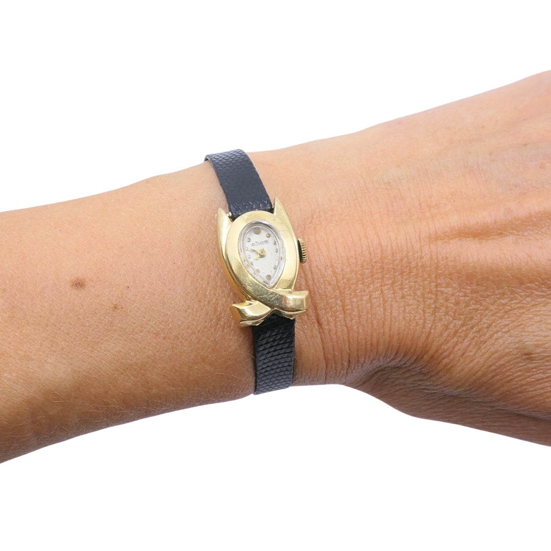 Vintage LeCoultre 14k Gold Ladies Teardrop Cocktail Watch