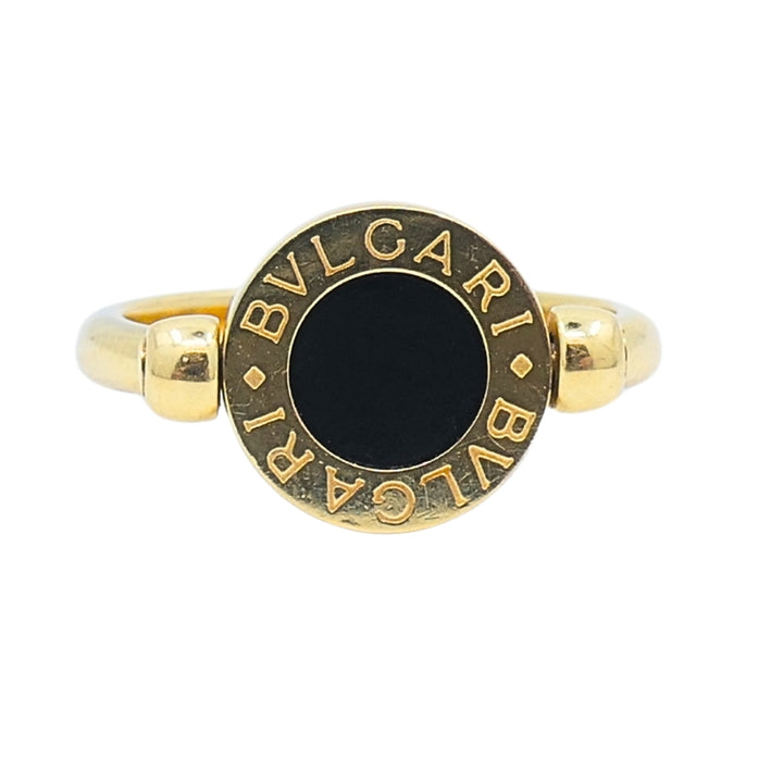 Bvlgari Flip Ring 18k Gold Coral Onyx