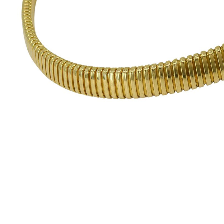 Vintage Carlo Weingrill 18k Gold Tubogas Choker Necklace