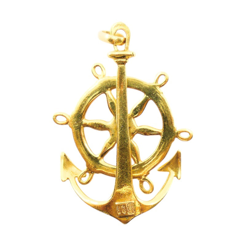 UnoAErre 18k Gold Pendant Anchor Charm Nautical Jewelry