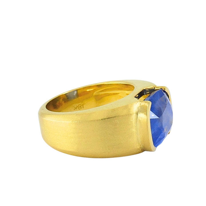 Burma Natural Sapphire 18K Gold Ring GIA Report