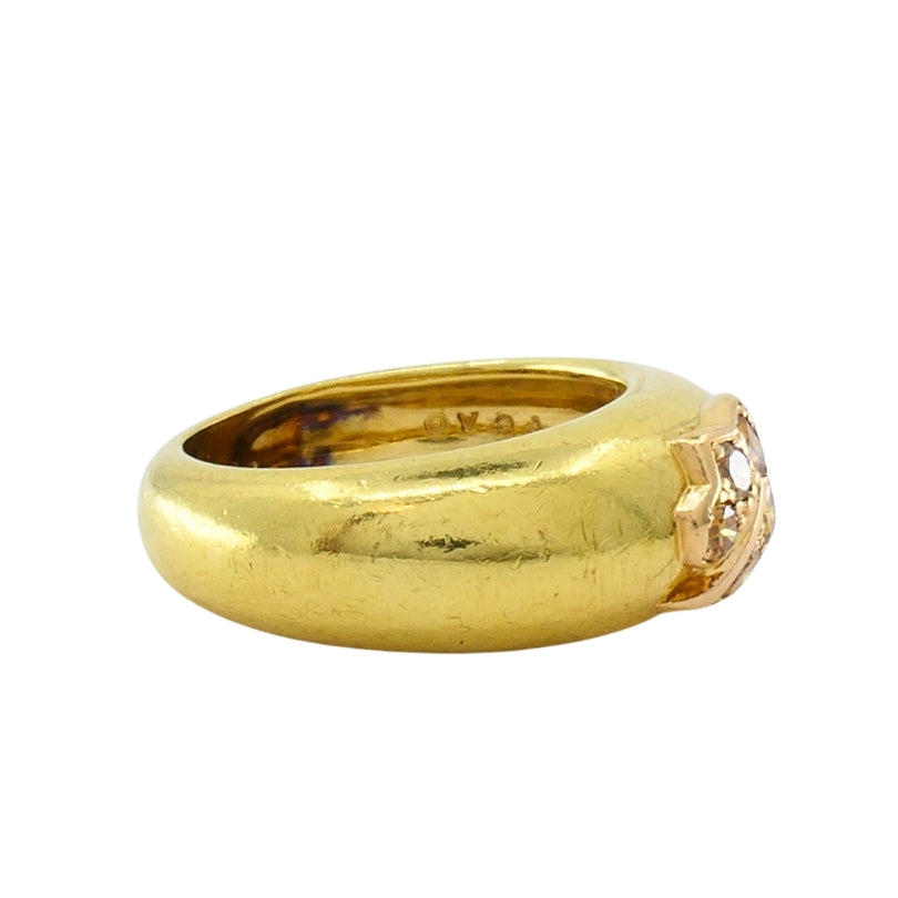 Van Cleef & Arpels 18k Gold Diamond Leaf Motif Ring