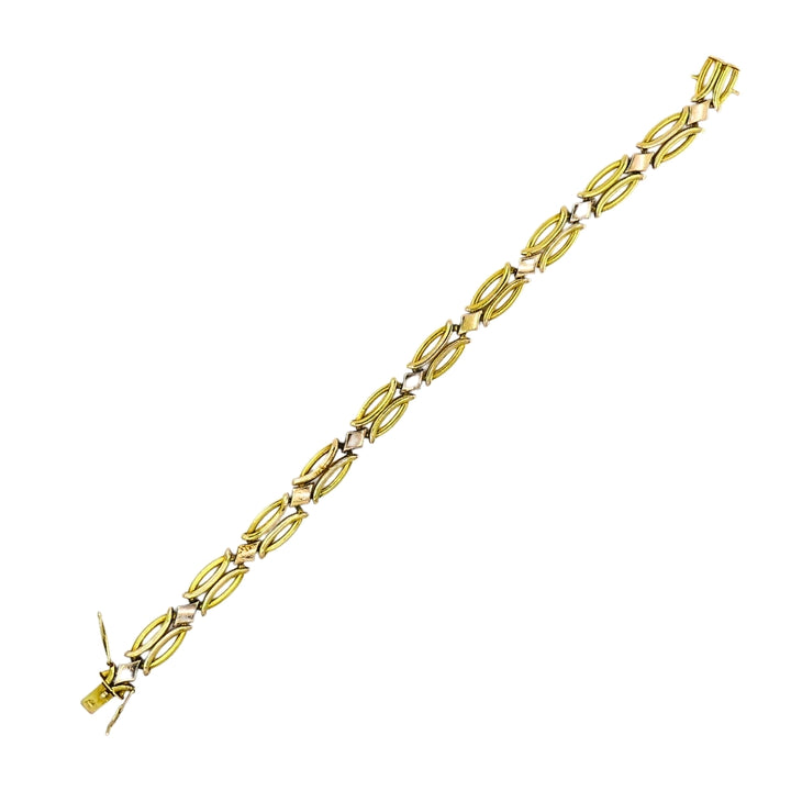 Vintage Two-Tone 14k Gold Link Bracelet