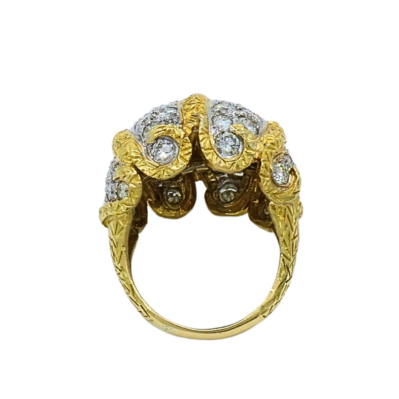 Vintage Diamond Dome Ring 18k Gold