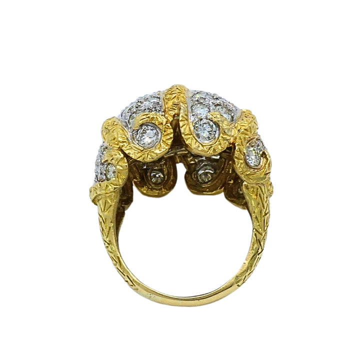 Vintage Diamond Dome Ring 18k Gold