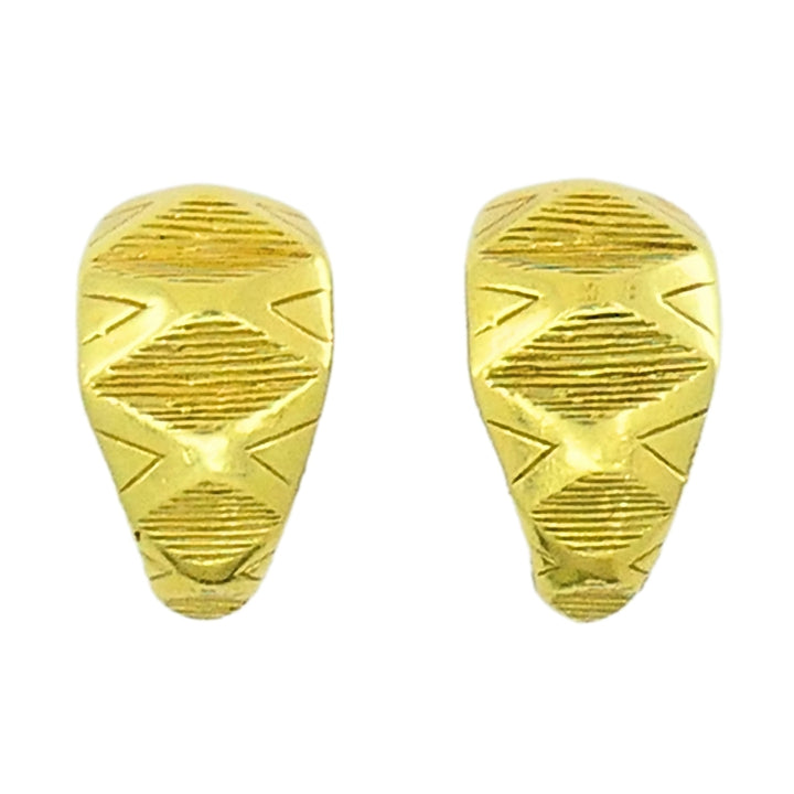 18k Gold Hoop Earrings Geometrical