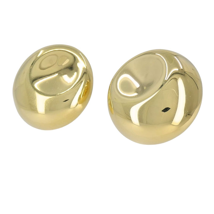 Vintage Elsa Peretti Tiffany & Co. 18k Gold Circular Thumbprint Clip On Earrings