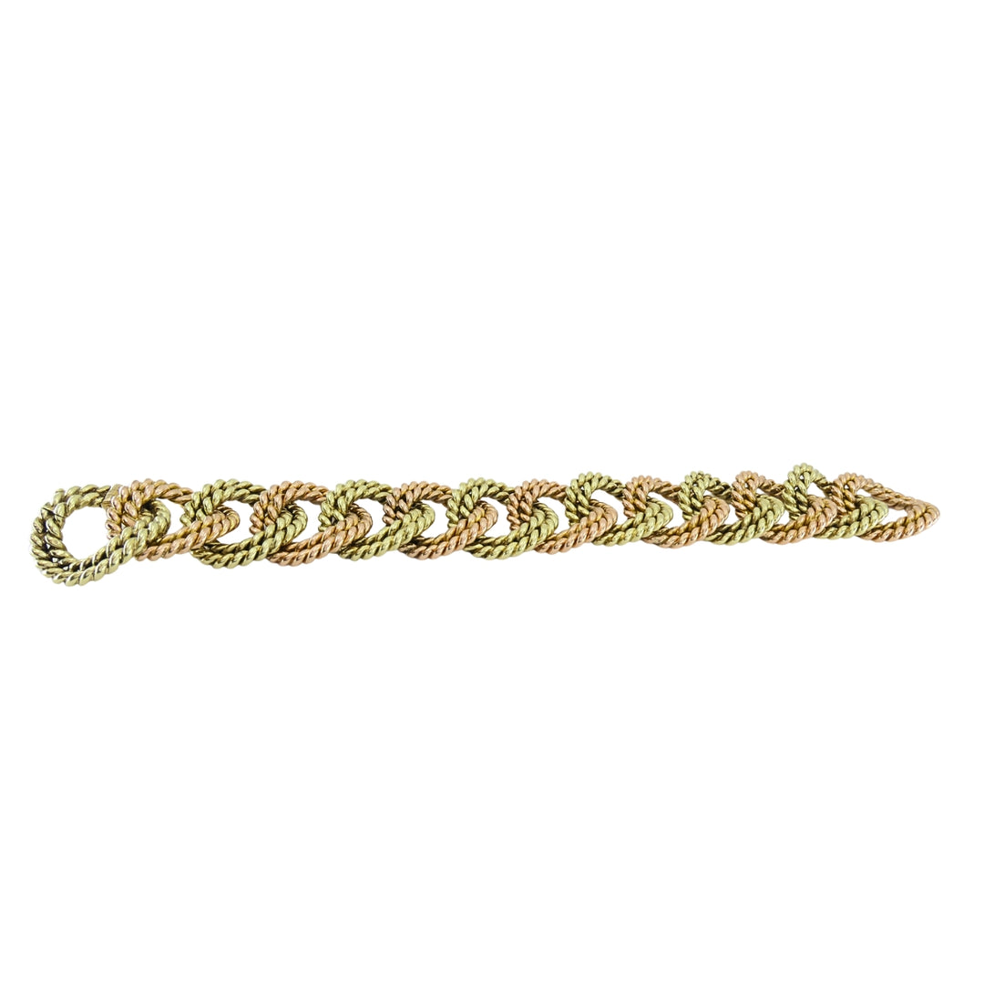 Verdura 14k Two-Tone Gold Rope Link Bracelet