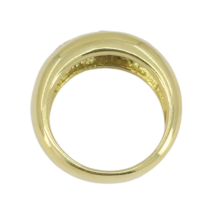 Vintage 18k Yellow Gold Three Stone Diamond Gypsy Ring