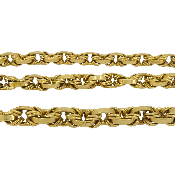 Vintage Italian 18k Gold Arezzo Rope Link Heavy Chain Necklace
