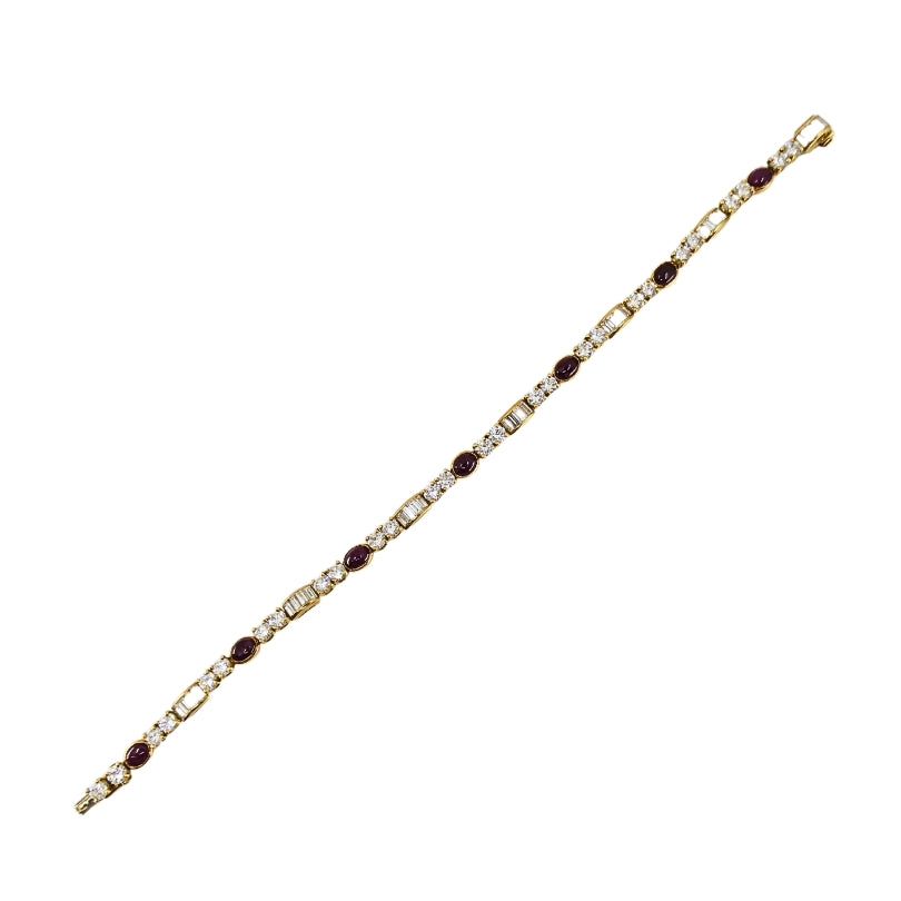 Boucheron Diamond Ruby 18k Gold Tennis Bracelet