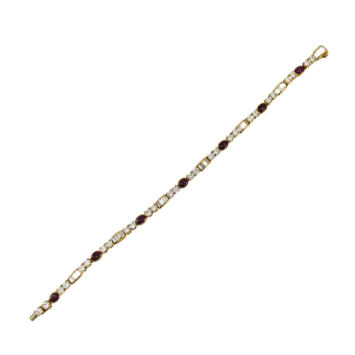 Boucheron Diamond Ruby 18k Gold Tennis Bracelet