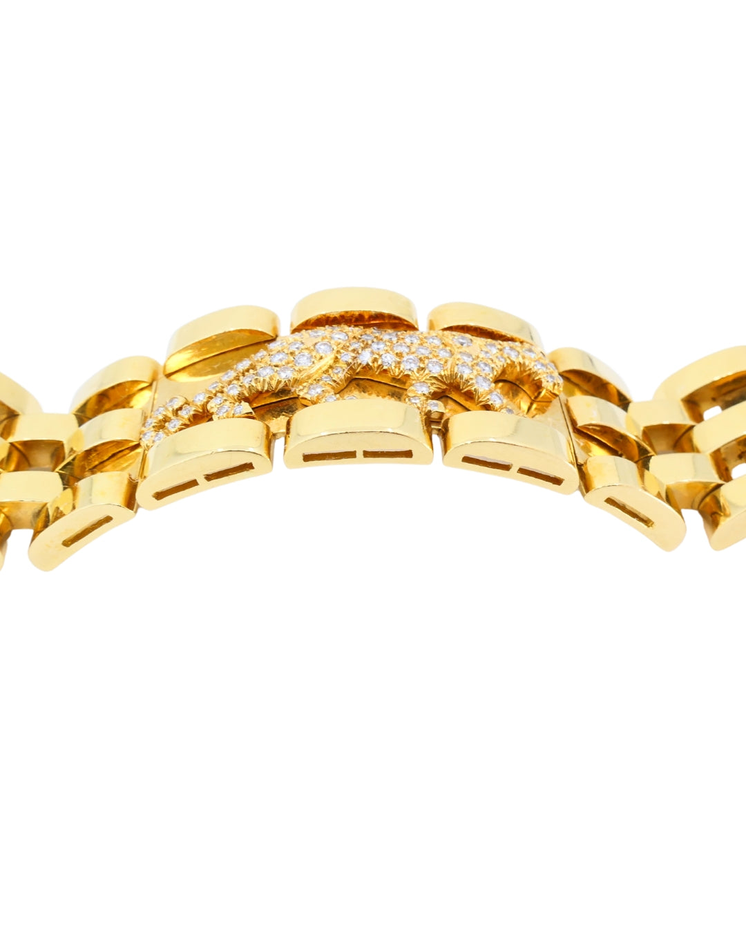 Cartier Walking Panthere Bracelet Mahango Diamond Gold Bracelet