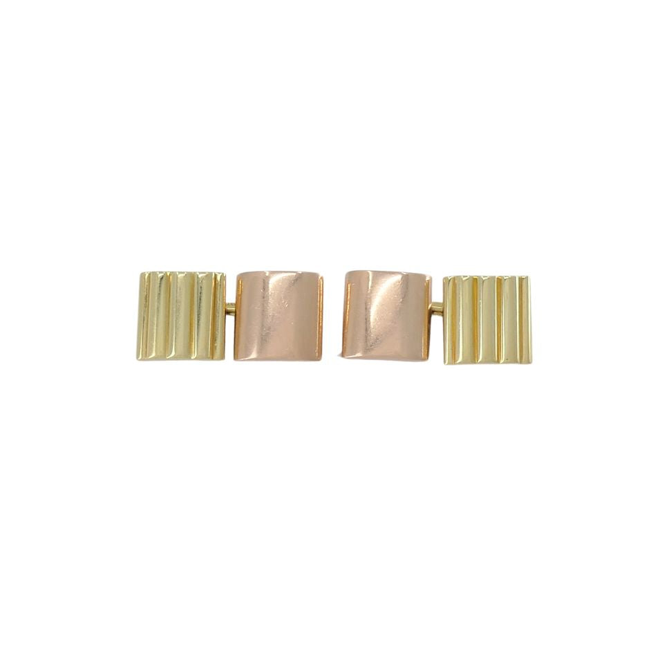 1940s Tiffany & Co. 14k Yellow & Rose Gold Cuff Links