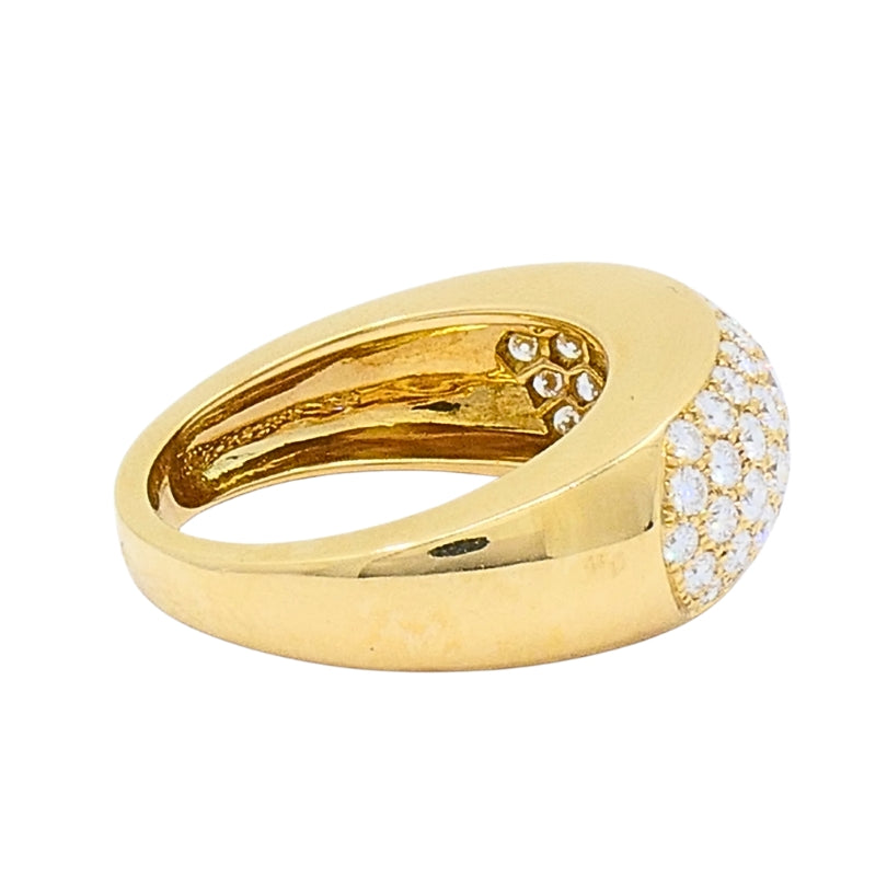 Van Cleef & Arpels Pave Diamond Gold Dome Ring