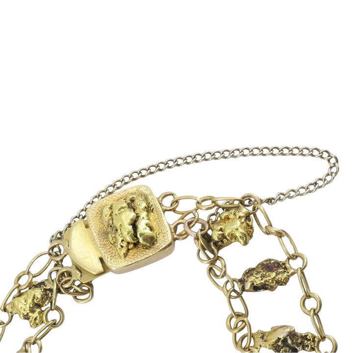 Vintage 22k Yellow Gold Nugget Link Bracelet, Circa 1970s
