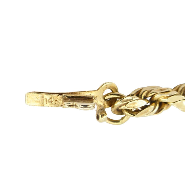Vintage Libra 14k Gold Pendant Rope Chain Necklace