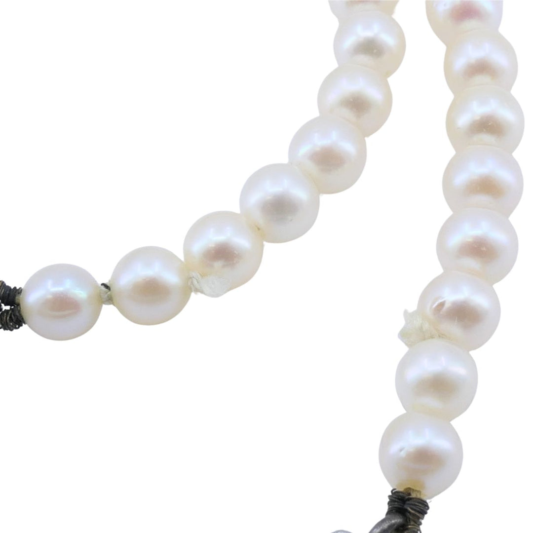Vintage Mikimoto Akoya Pearl Graduated Necklace with Silver Clasp