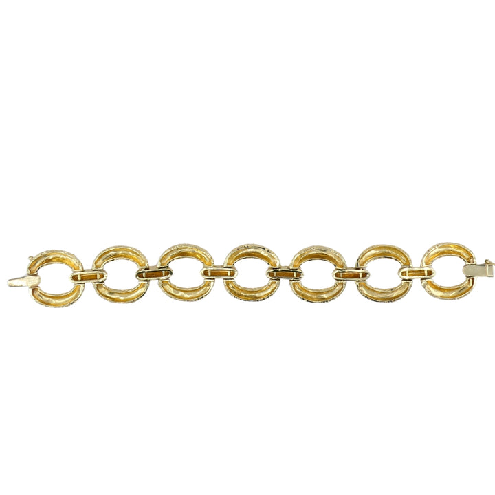 Vintage 14k Textured Gold Link Bracelet Estate Jewelry