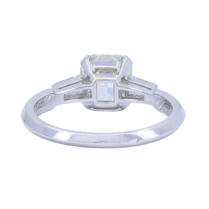 Van Cleef & Arpels Platinum Yellow Diamond 3 Stone Engagement Ring GIA