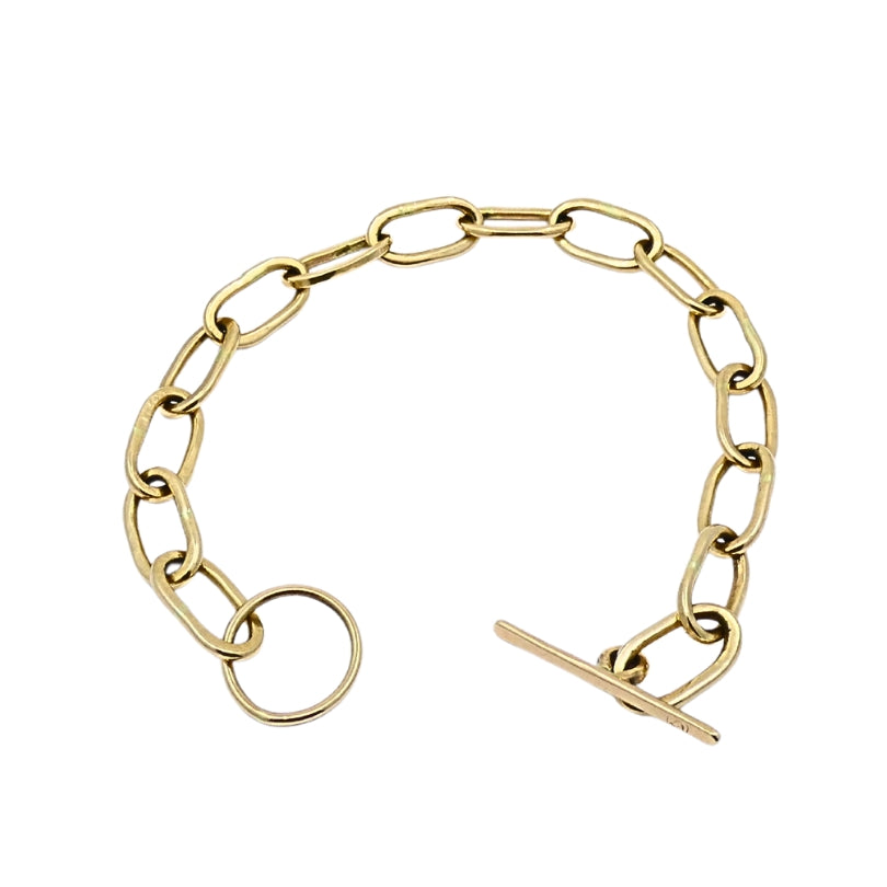 Vintage Chain Link Toggle Bracelet 14k Gold