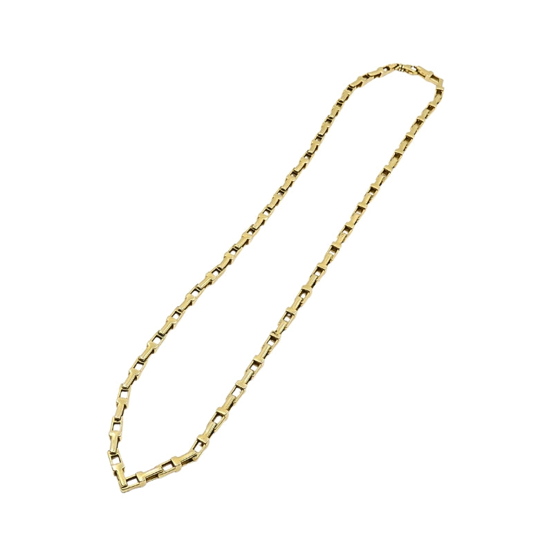 14k Yellow Gold Rectangular Bar Link Chain Necklace