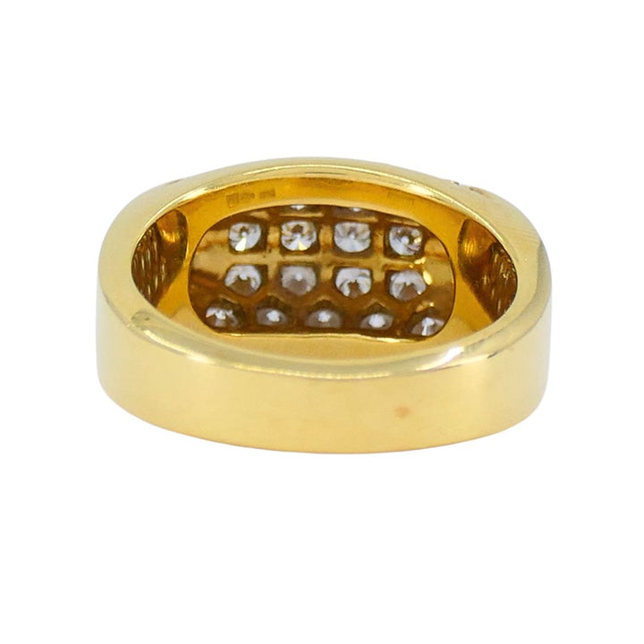 Vintage Bvlgari 18k Gold Diamond Tronchetto Ring
