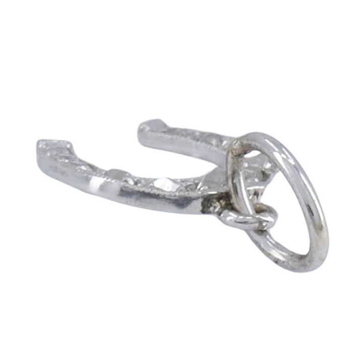 Edwardian Platinum Rose Cut Diamond Horseshoe Pendant