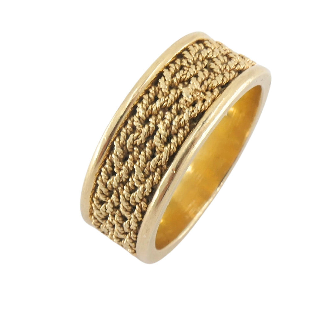 14k Woven Gold Ring Vintage Band Ring