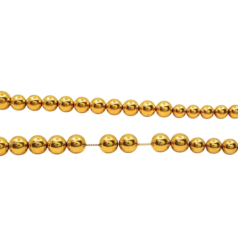 Aurafin 18k Yellow Gold Graduated Bead Necklace