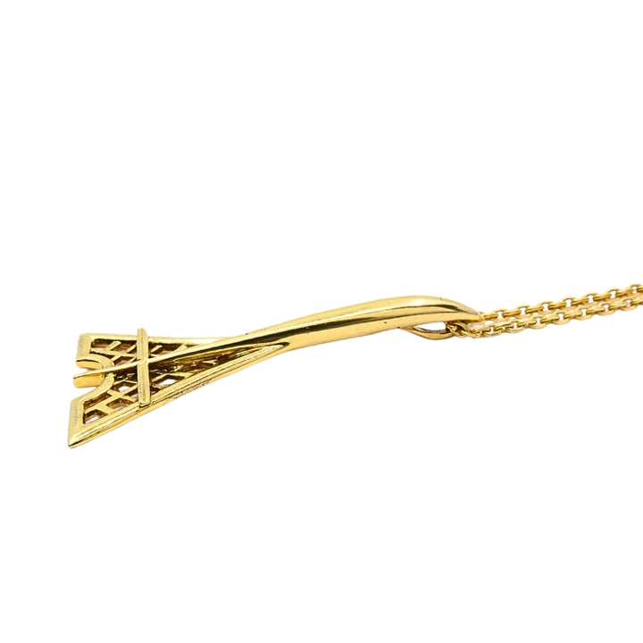 Fred Paris 18k Gold Eiffel Tower Pendant Necklace