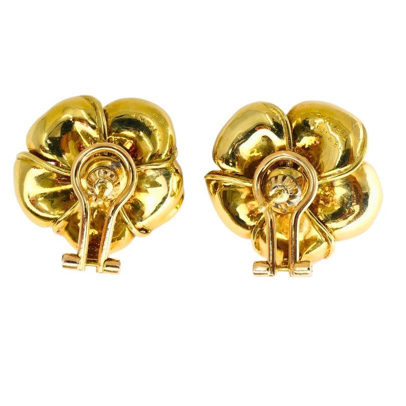 Vintage Tiffany & Co. Coral Floral Earrings 18k Gold