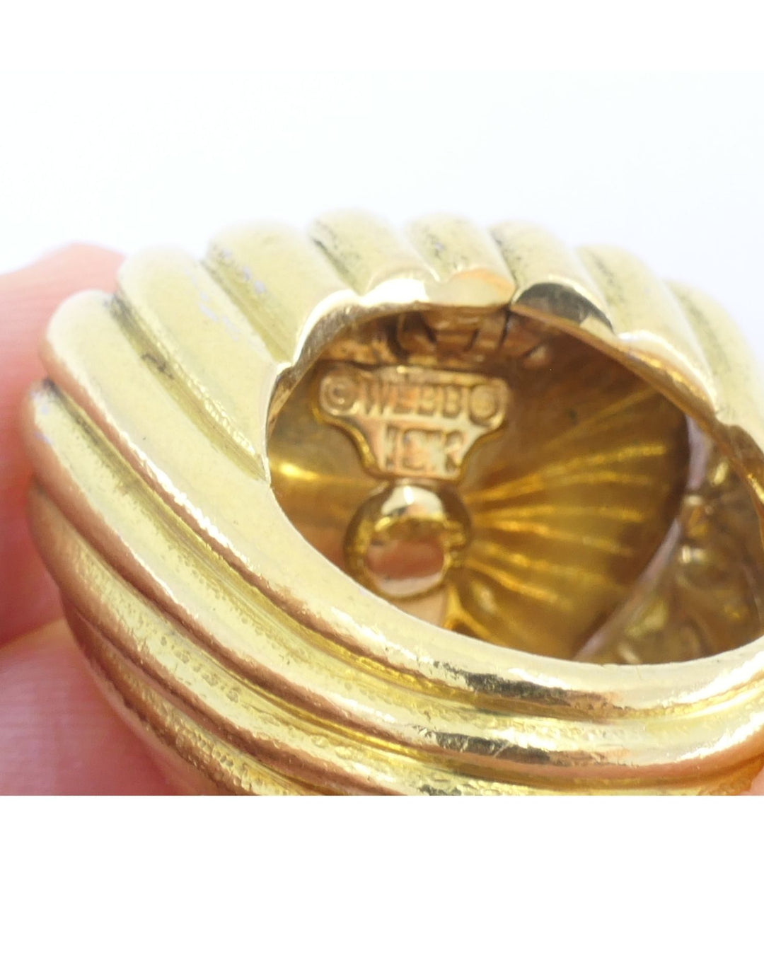 David Webb 18k Gold Rock Crystal Ring Size 6 Cocktail Ring