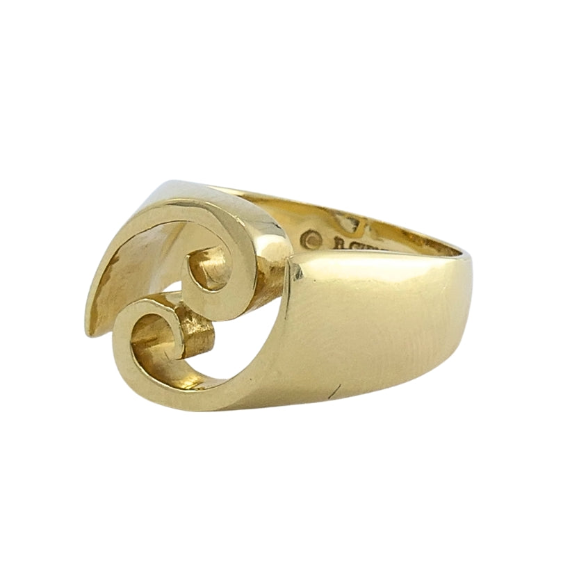 Renato Cipullo 18k Gold Sculptural Swirl Ring