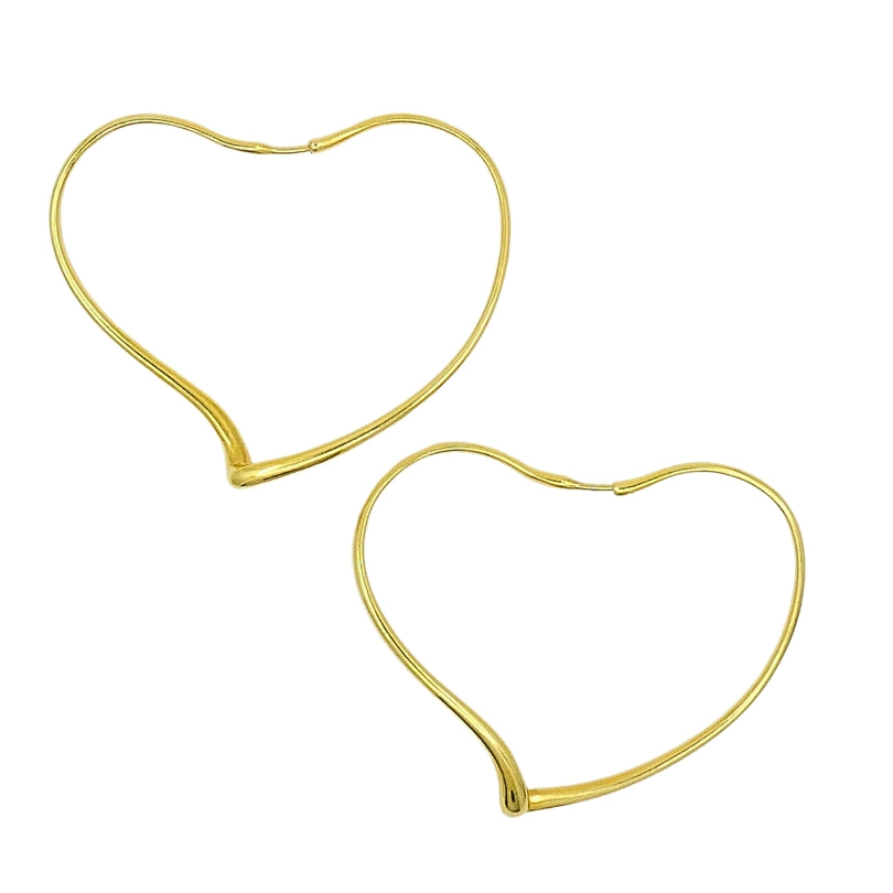 Elsa Peretti for Tiffany & Co. 18k Gold Open Heart Hoop Earrings