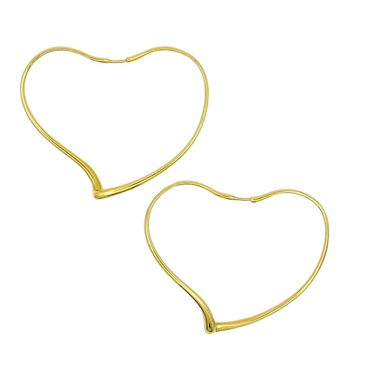 Elsa Peretti for Tiffany & Co. 18k Gold Open Heart Hoop Earrings